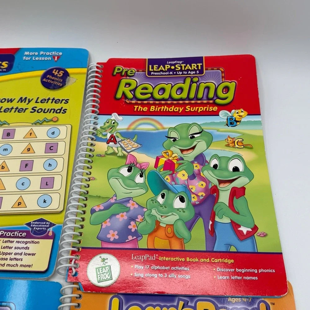 LeapFrog LeapPad Books &‎ Cartridges Lot Phonics Reading LeapStart Bundle